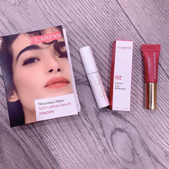 Clarins Other - NEW❤️🆕clarins set velvet lip perfector 5ml+sos lashes serum 3ml